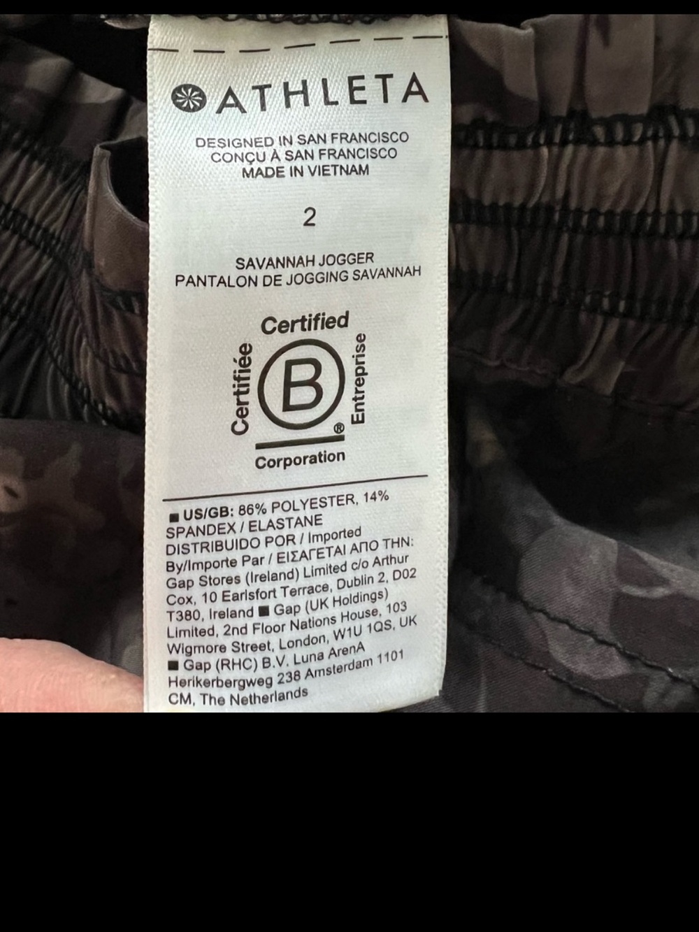 NWOT ATHLETA Savannah Jogger Pants Lumen Floral Black Purple Active Women’s 2 - Picture 10 of 11